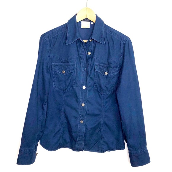 VERSACE Navy blue button down shirt - Picture 1 of 11